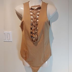 ❣️Ladies Sleeveless Lace-up bodysuit size M(#50)✅️